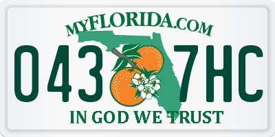 FL license plate 0437HC