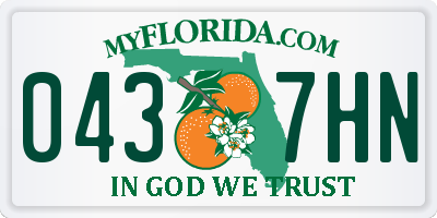 FL license plate 0437HN