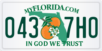 FL license plate 0437HO