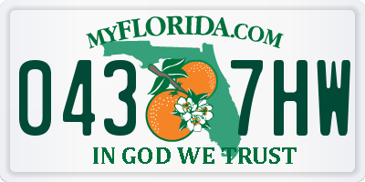 FL license plate 0437HW