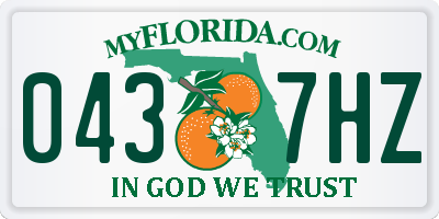 FL license plate 0437HZ