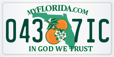 FL license plate 0437IC
