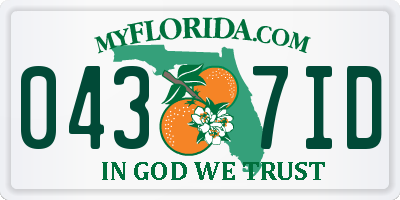 FL license plate 0437ID