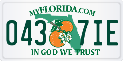 FL license plate 0437IE