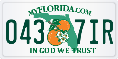 FL license plate 0437IR