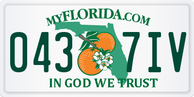 FL license plate 0437IV