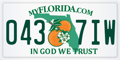 FL license plate 0437IW