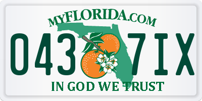FL license plate 0437IX