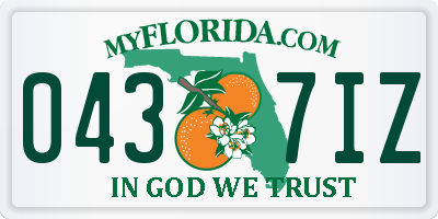 FL license plate 0437IZ