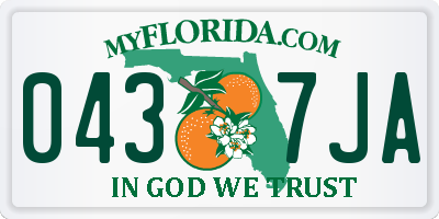 FL license plate 0437JA