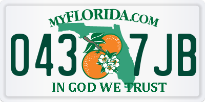 FL license plate 0437JB