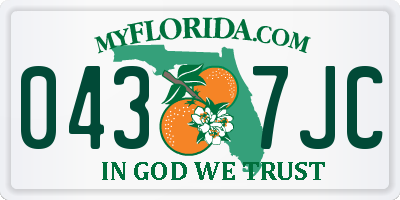 FL license plate 0437JC