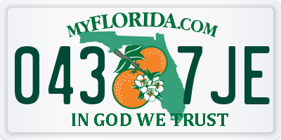 FL license plate 0437JE