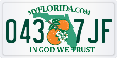 FL license plate 0437JF