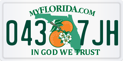 FL license plate 0437JH