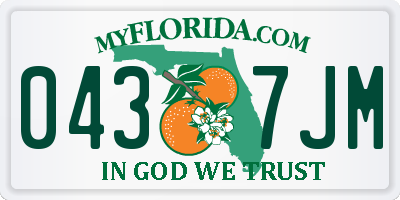 FL license plate 0437JM