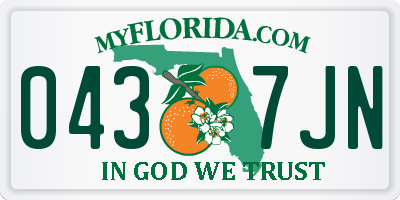 FL license plate 0437JN