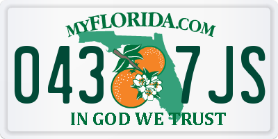 FL license plate 0437JS