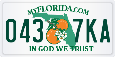 FL license plate 0437KA