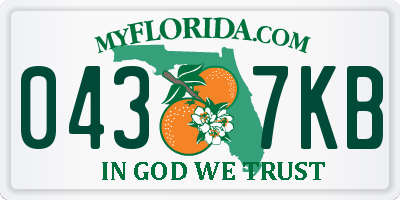 FL license plate 0437KB