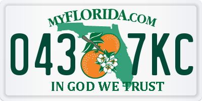 FL license plate 0437KC