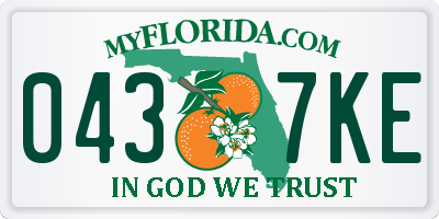 FL license plate 0437KE