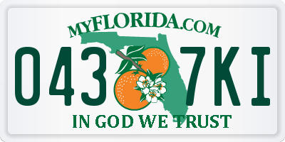 FL license plate 0437KI
