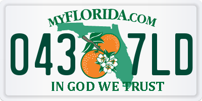 FL license plate 0437LD