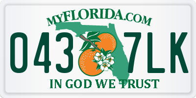 FL license plate 0437LK