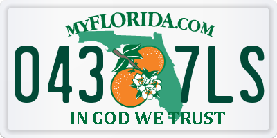 FL license plate 0437LS