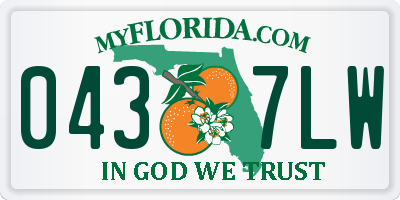 FL license plate 0437LW