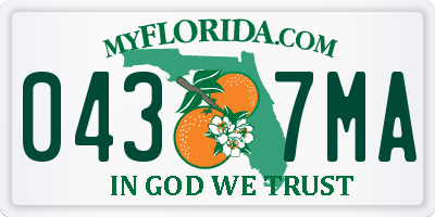 FL license plate 0437MA