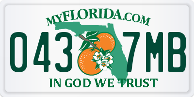 FL license plate 0437MB