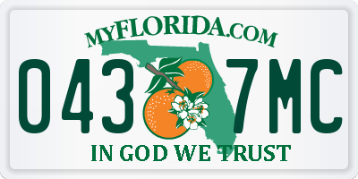 FL license plate 0437MC