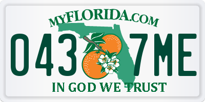 FL license plate 0437ME