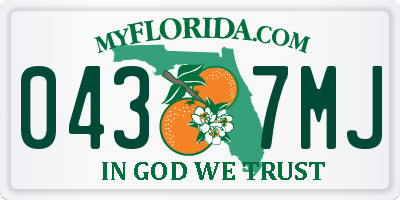 FL license plate 0437MJ