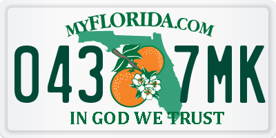 FL license plate 0437MK