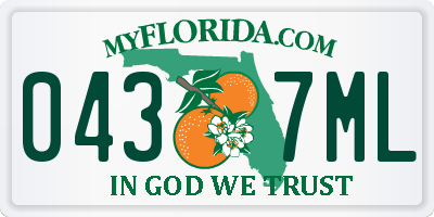 FL license plate 0437ML