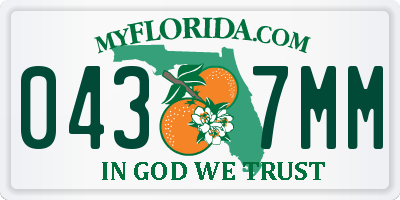 FL license plate 0437MM