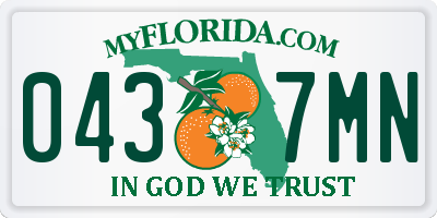 FL license plate 0437MN
