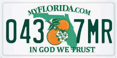 FL license plate 0437MR