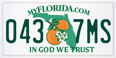 FL license plate 0437MS