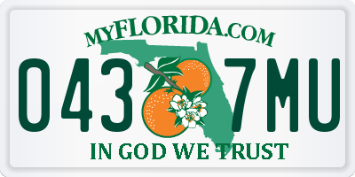 FL license plate 0437MU
