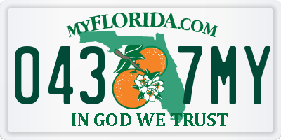 FL license plate 0437MY