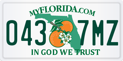 FL license plate 0437MZ