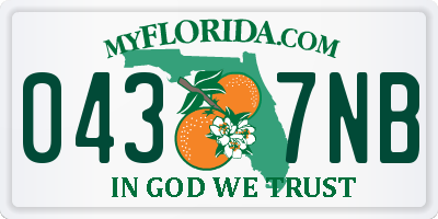 FL license plate 0437NB