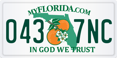 FL license plate 0437NC
