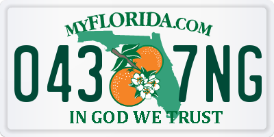 FL license plate 0437NG