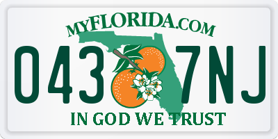 FL license plate 0437NJ