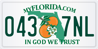 FL license plate 0437NL